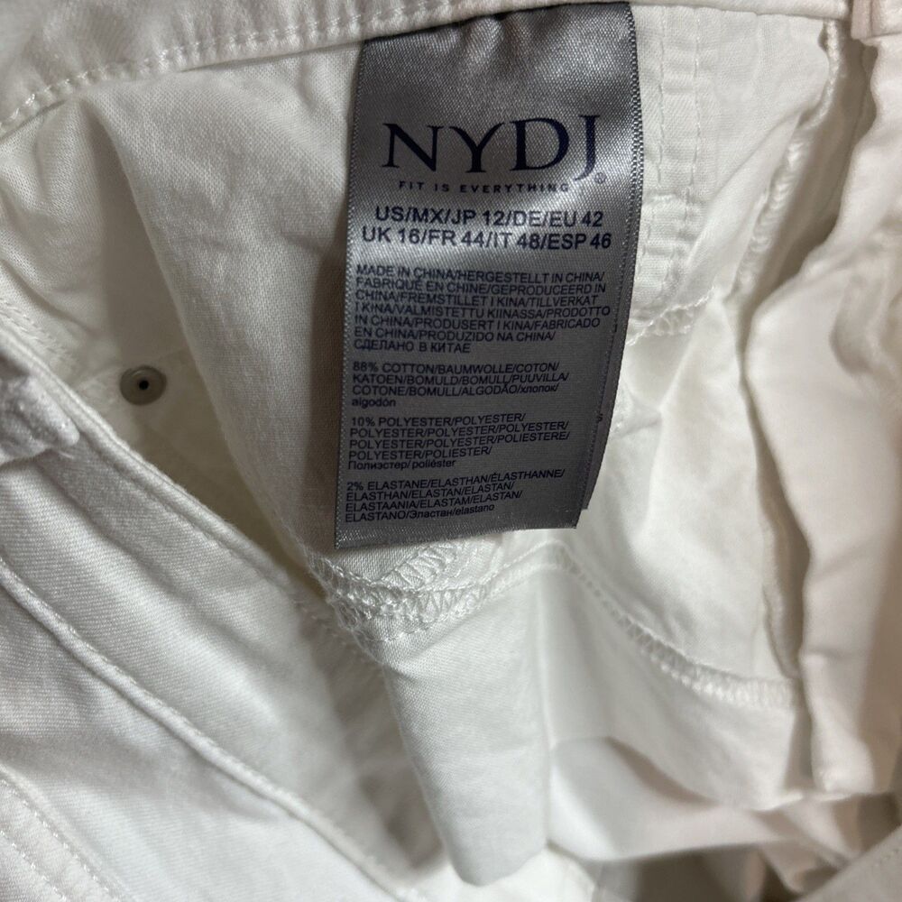 NYDJ MIA Palazzo Jeans Size 12 White Wide Leg High Rise Flare - Picture 6 of 8